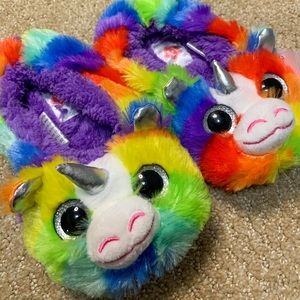 Jump A Roos Kids Rainbow Unicorn Slippers